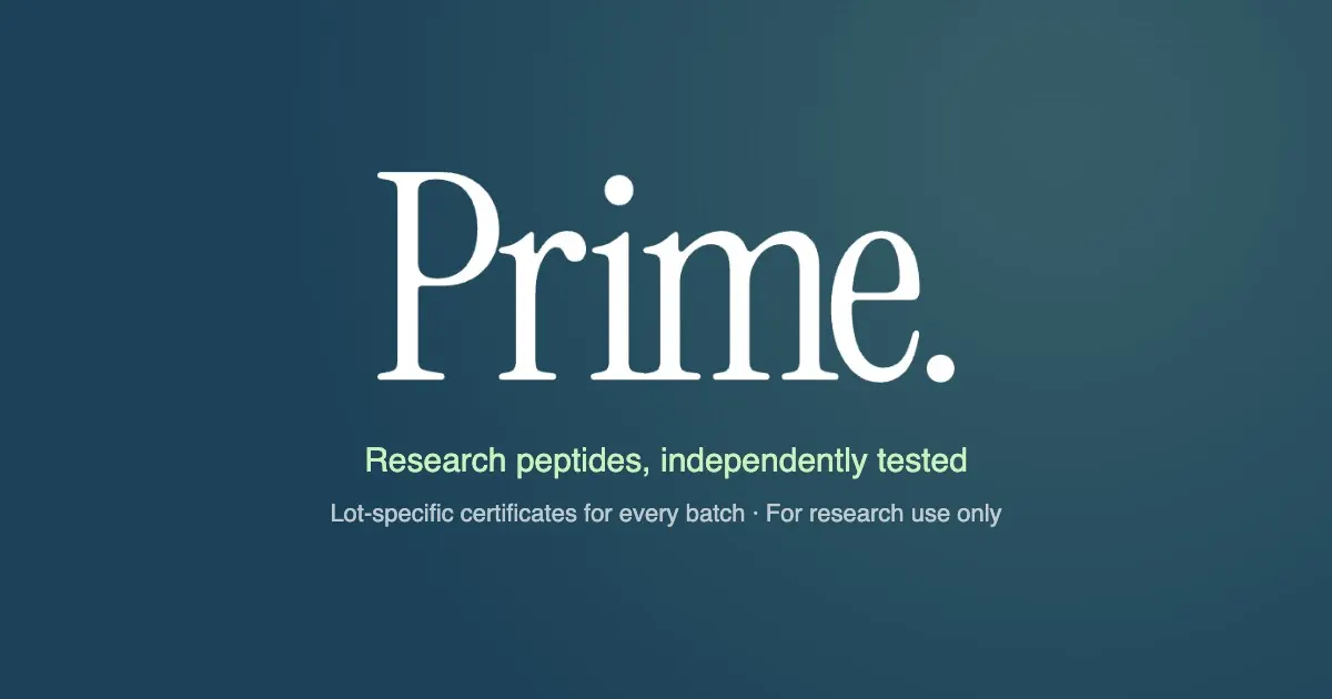 Prime Peptides website banner